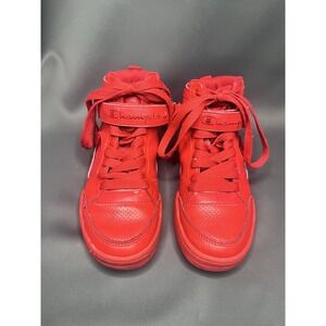 Champion Arena Power Hi Boys' Size 2p Red Leather High Top Sneakers.